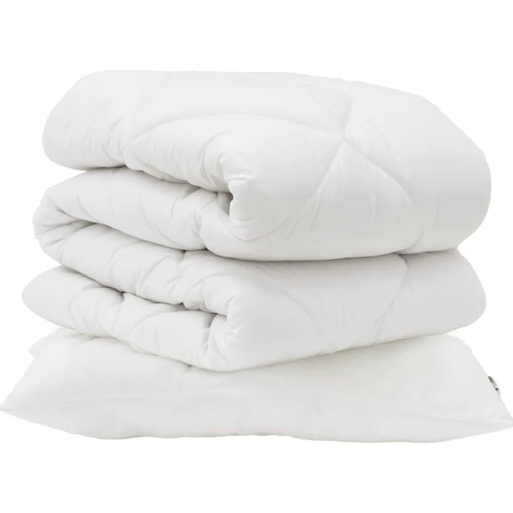 Linnengoed*vidaXL Dekbed met kussen 2 pcs Wit Microvezel