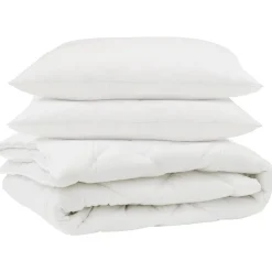 Linnengoed*vidaXL Dekbed met kussen 3 pcs Wit Microfibre
