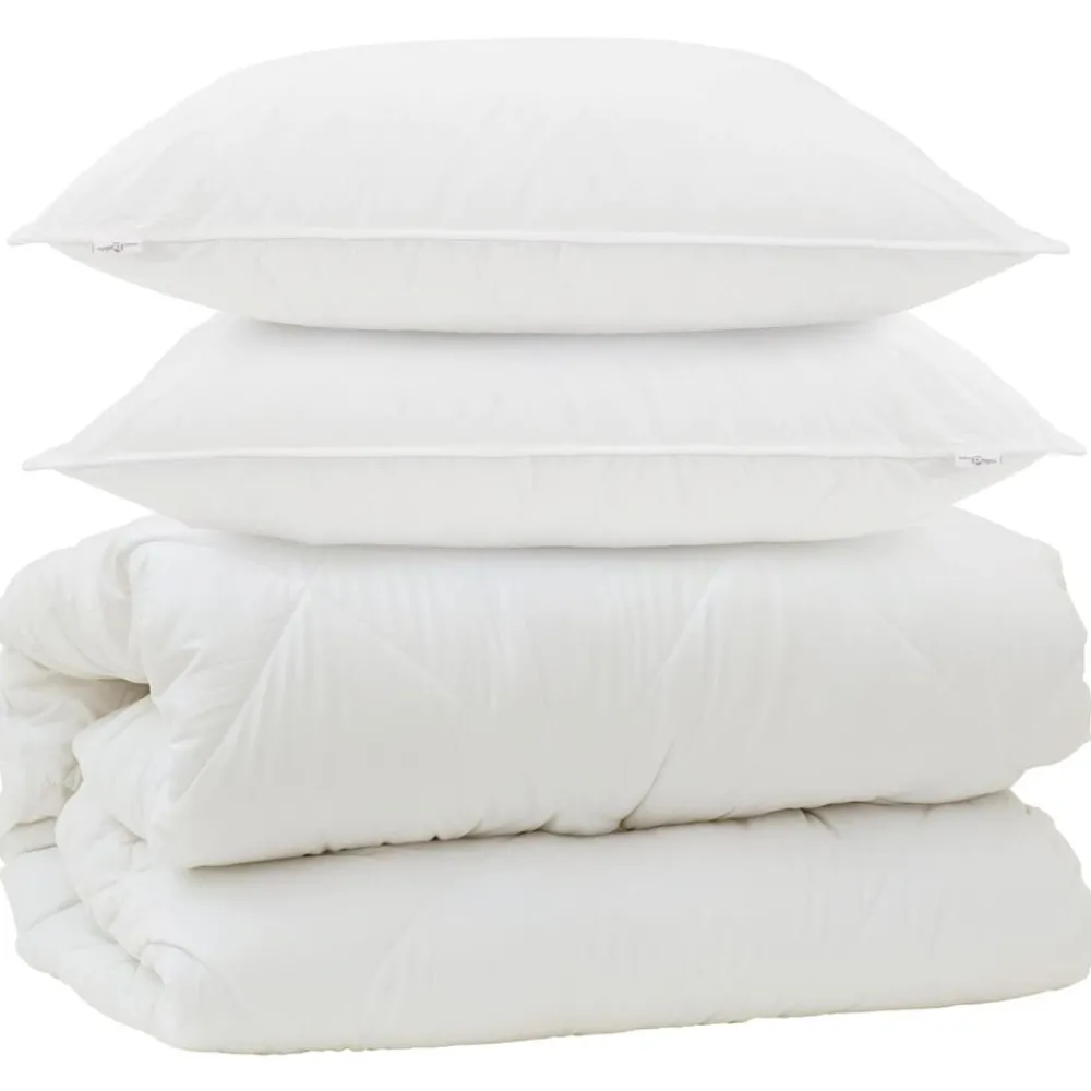 Dekbed met Kussens met kussen 3 pcs Wit Microvezel>vidaXL Discount