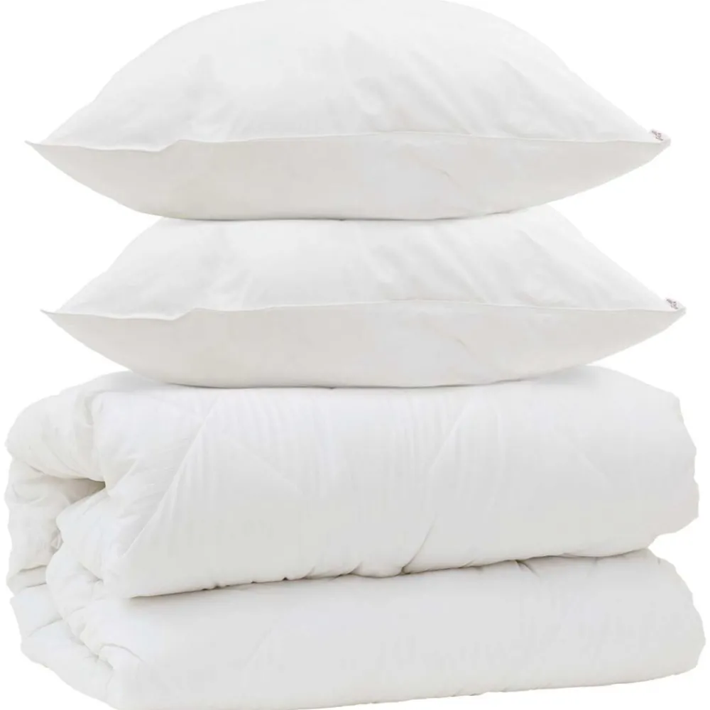 Dekbed met Kussens met kussen 3 pcs Wit Microvezel>vidaXL New