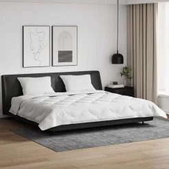 Dekbed met Kussens 3 pcs Wit Microfiber en Dons Feather>vidaXL Online