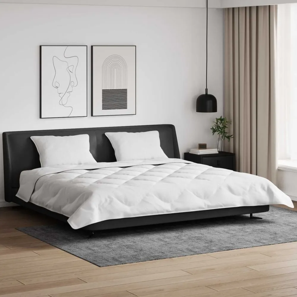 Dekbed met Kussens 3 pcs Wit Microfiber en Dons Feather>vidaXL Best
