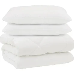Dekbed met Kussens 3 pcs Wit Microfiber en Dons Feather>vidaXL