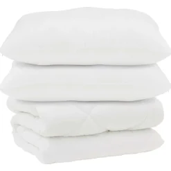 Linnengoed*vidaXL Dekbed met Kussens 3 pcs Wit Microfiber en Dons Feather