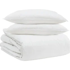 Dekbed Set met kussen 3 pcs Wit Donsveertjes>vidaXL