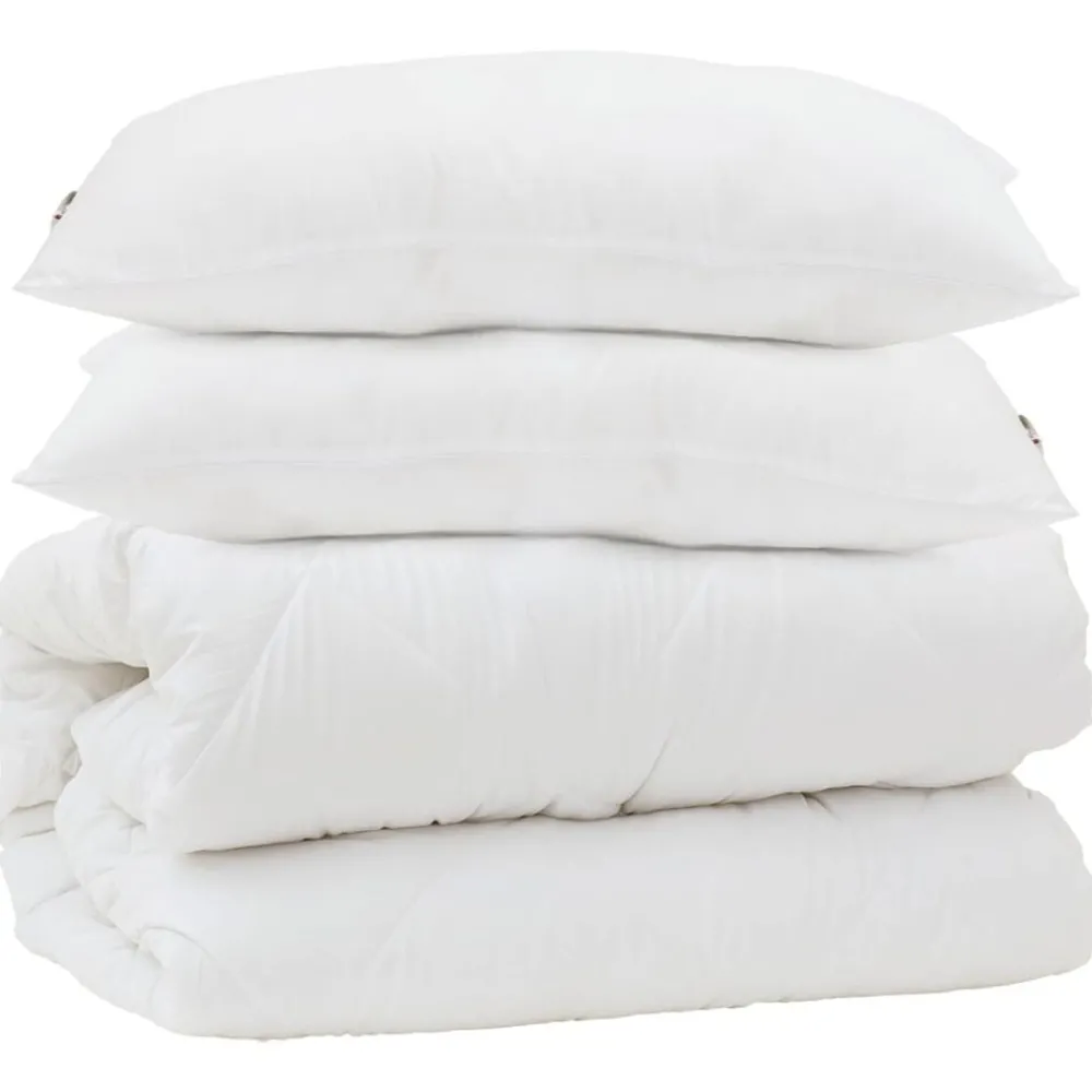 Dekbed Set met kussen 3 pcs Wit Microfiber en Dons Feather>vidaXL Best