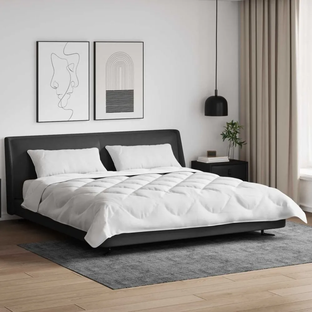 Dekbed Set met kussen 3 pcs Wit Microfiber en Dons Feather>vidaXL Best