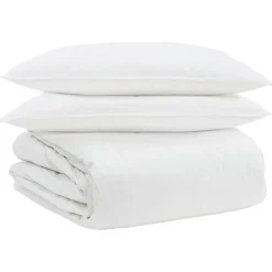 Linnengoed*vidaXL Dekbed Set met kussen 3 pcs Wit Donsveertjes