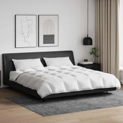 Linnengoed*vidaXL Dekbed Set met kussen 3 pcs Wit Donsveertjes