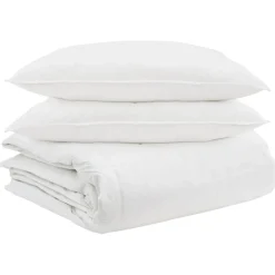 Linnengoed*vidaXL Dekbed Set met kussen 3 pcs Wit Donsveertjes