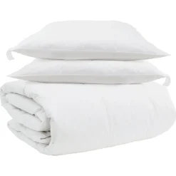 Linnengoed*vidaXL Dekbed Set met kussen 3 pcs Wit Donsveertjes