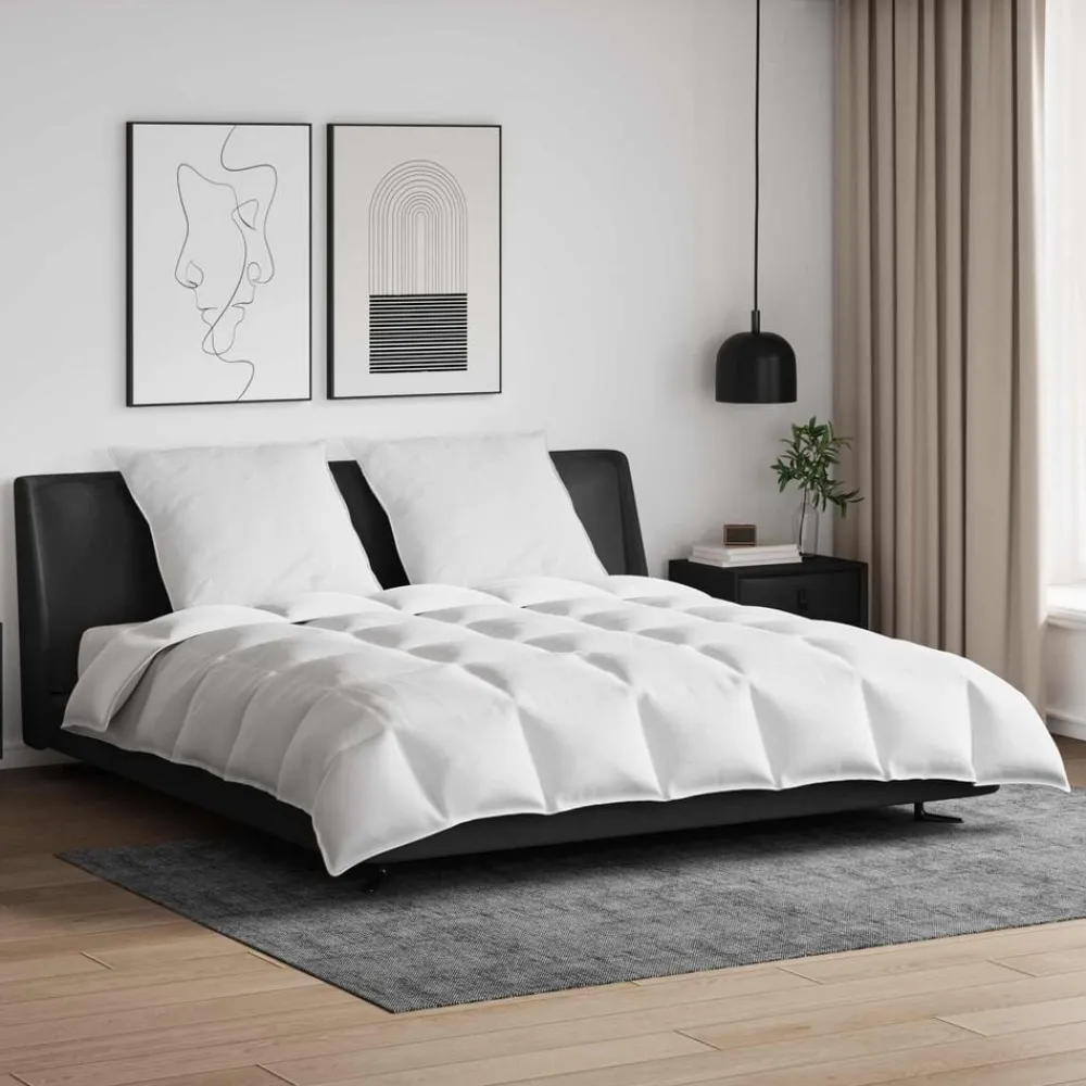 Linnengoed*vidaXL Dekbed Set met kussen 3 pcs Wit Donsveertjes