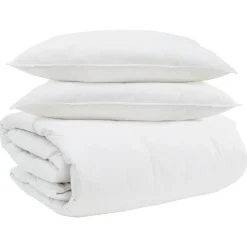 Dekbed Set met kussen 3 pcs Wit Donsveertjes>vidaXL New