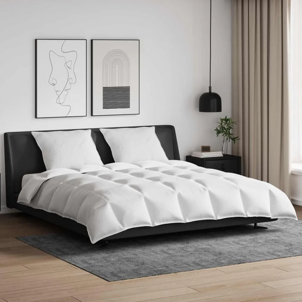 Dekbed Set met kussen 3 pcs Wit Donsveertjes>vidaXL New