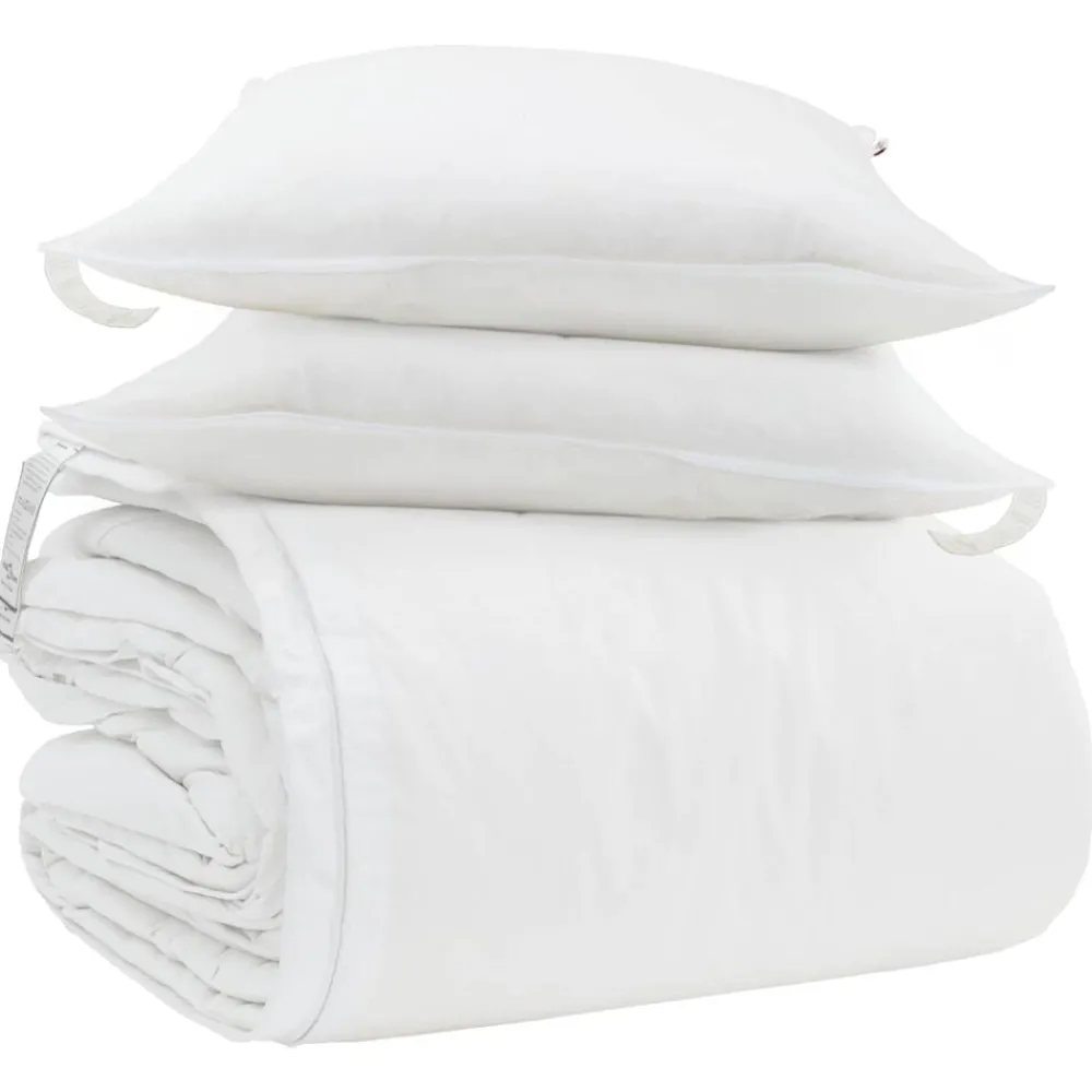 Linnengoed*vidaXL Dekbed Set met kussen 3 pcs Wit Donsveertjes