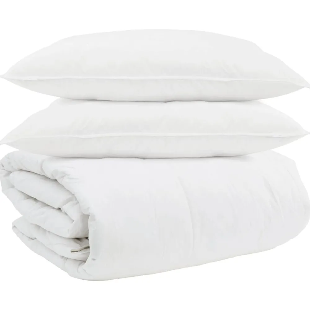 Dekbed Set met kussen 3 pcs Wit Donsveertjes>vidaXL Best