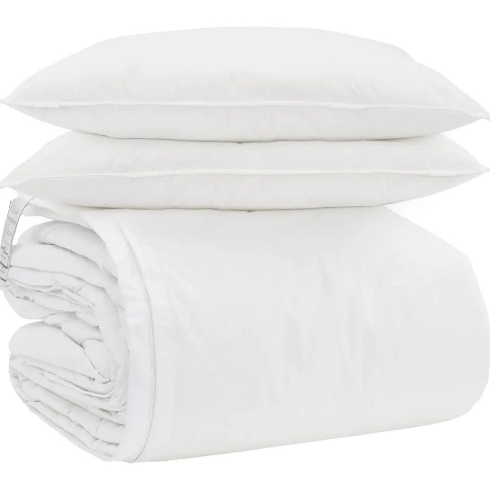 Linnengoed*vidaXL Dekbed Set met kussen 3 pcs Wit Donsveertjes
