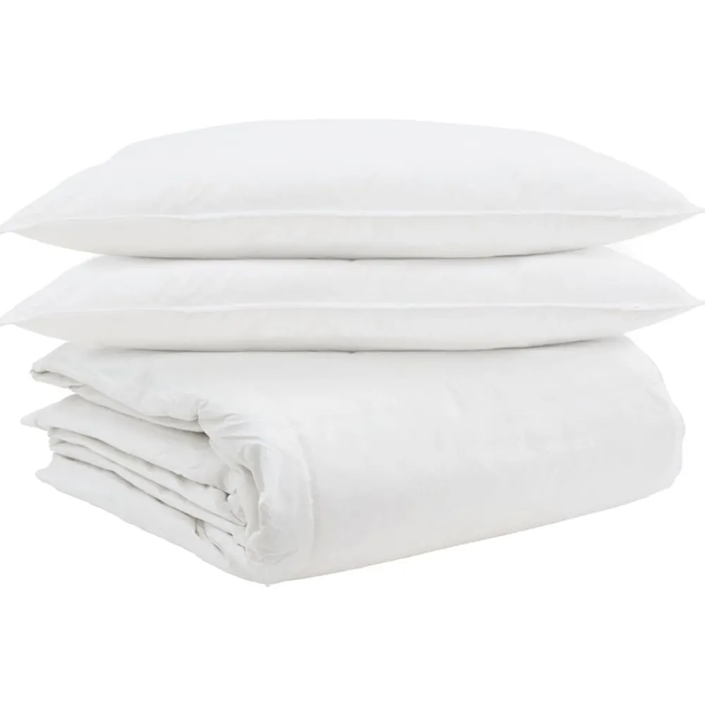 Dekbed Set met kussen 3 pcs Wit Donsveertjes>vidaXL Outlet