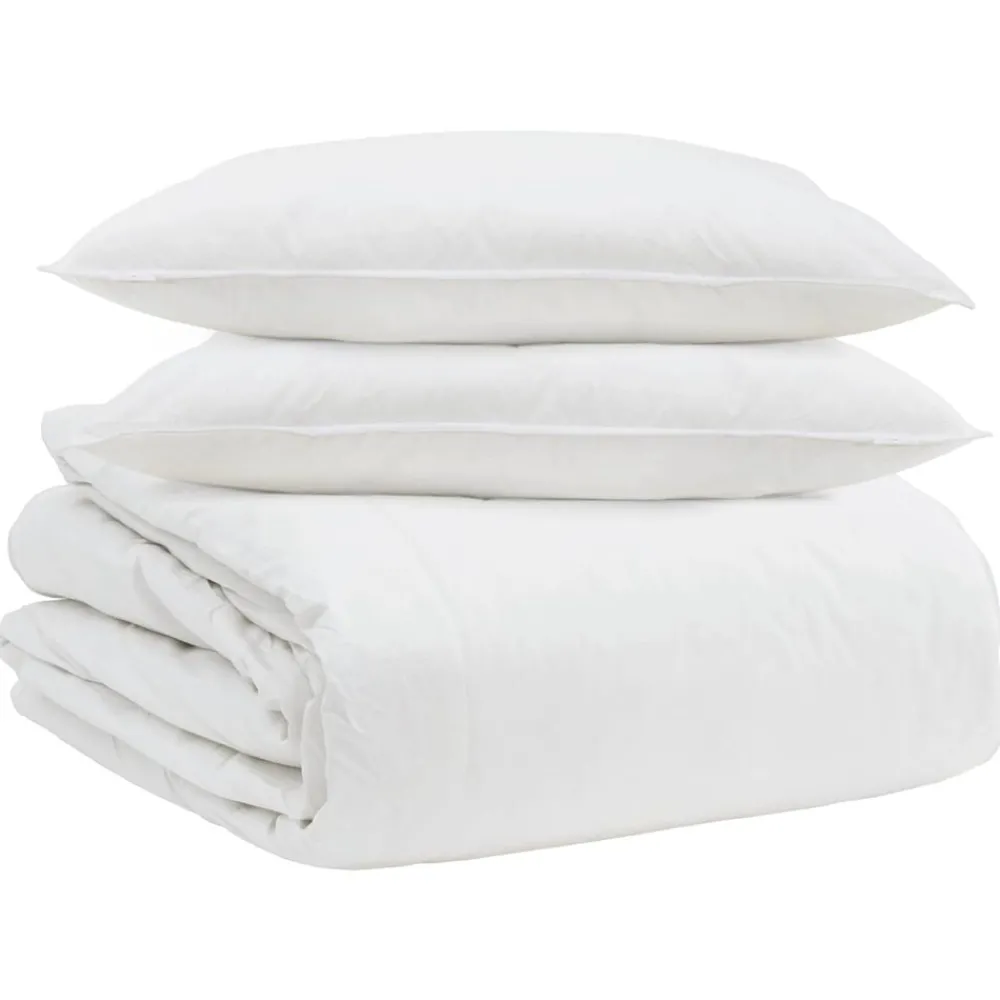 Dekbed Set met kussen 3 pcs Wit Donsveertjes>vidaXL Hot