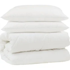 Dekbed Set met kussen 3 pcs Wit Microfiber en Dons Feather>vidaXL Sale