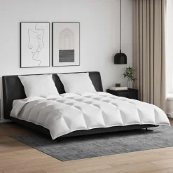 Linnengoed*vidaXL Dekbed Set met kussen 3 pcs Wit Donsveertjes