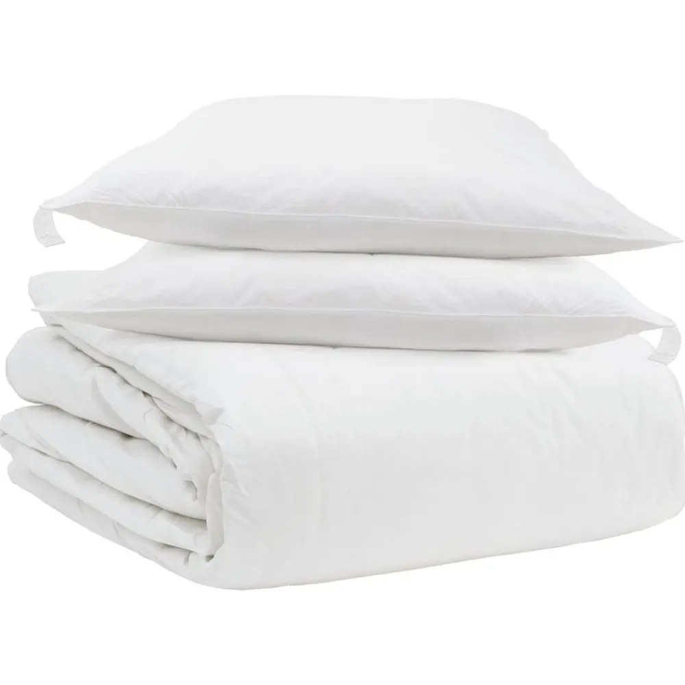 Linnengoed*vidaXL Dekbed Set met kussen 3 pcs Wit Donsveertjes