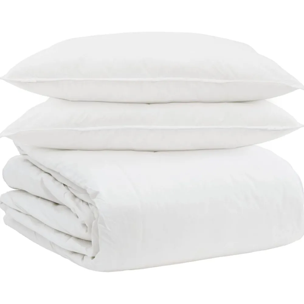 Dekbed Set met kussen 3 pcs Wit Donsveertjes>vidaXL Hot
