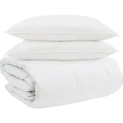 Dekbed Set met kussen 3 pcs Wit Donsveertjes>vidaXL Best