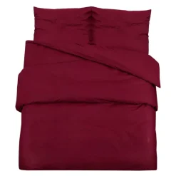 Linnengoed*vidaXL Dekbedovertrekset lichtgewicht 200x200 cm microvezel bordeaux Rood