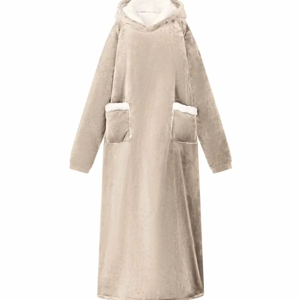 Kleding & Accessoires*vidaXL Deken hoodie M Fleece en Flanel Beige