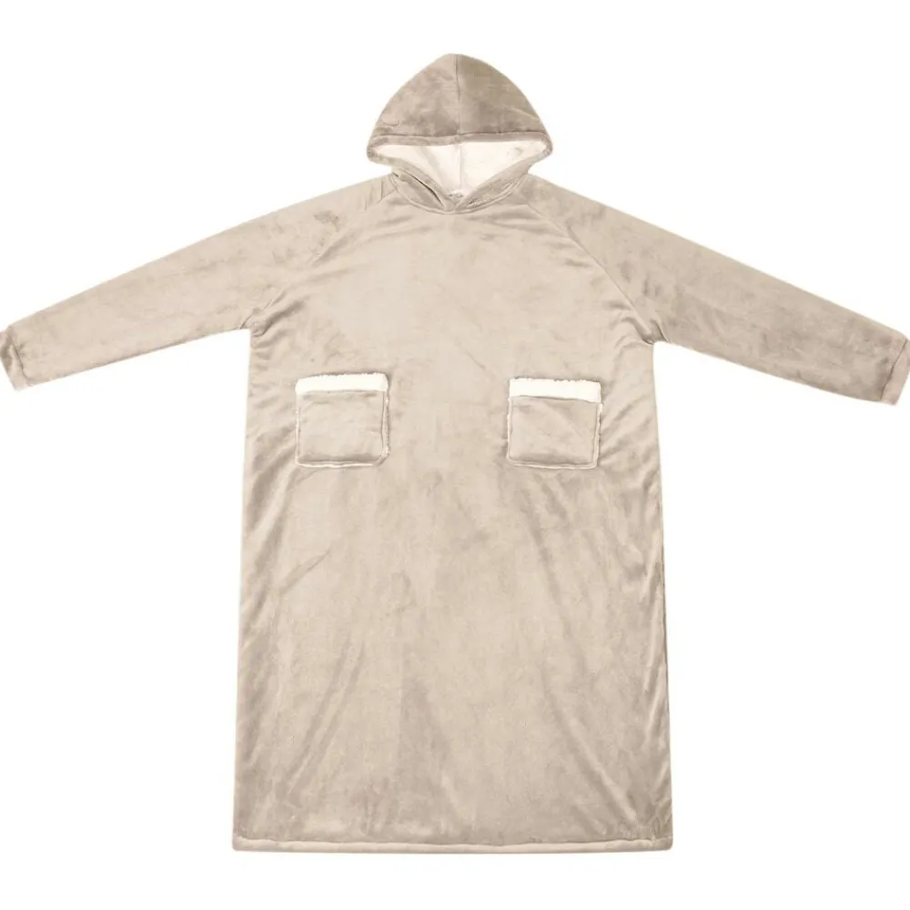 Kleding & Accessoires*vidaXL Deken hoodie M Fleece en Flanel Beige