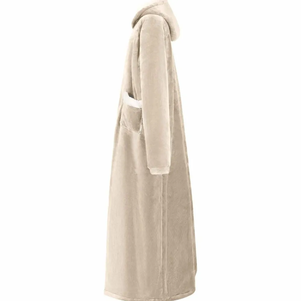 Kleding & Accessoires*vidaXL Deken hoodie M Fleece en Flanel Beige