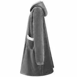 Kleding & Accessoires*vidaXL Deken hoodie M Fleece en Flanel Donkergrijs