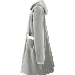 Kleding & Accessoires*vidaXL Deken hoodie M Fleece en Flanel Grijs