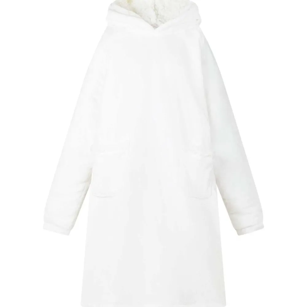 Kleding & Accessoires*vidaXL Deken hoodie M Fleece en Flanel Wit