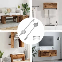 Deksel ondersteunend scharnier 2 pcs Zilver 194 x 36 x 18 mm>vidaXL