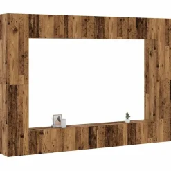 8-delig Tv-meubelset wandmontage bewerkt hout kleurig>vidaXL Best
