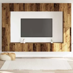 8-delig Tv-meubelset wandmontage bewerkt hout kleurig><noscript><img width=