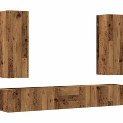 Tv-Meubels*vidaXL 5-delig Tv-meubelset wandmontage bewerkt hout kleurig Oud hout