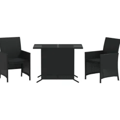 3-delige Bistroset met kussens poly rattan>vidaXL Best