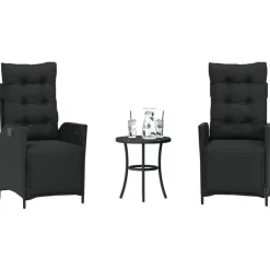 3-delige Bistroset met kussens poly rattan>vidaXL Hot