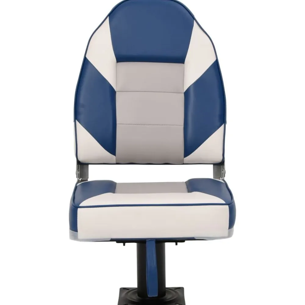 Voertuigen*vidaXL 2-delige Bootstoelenset met hoge rugleuning inklapbaar Wit en blauw
