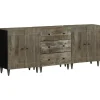Kasten & Opbergmeubelen*vidaXL 3-delige Dressoirs 60x33,5x75 cm massief mango lichtgrijs