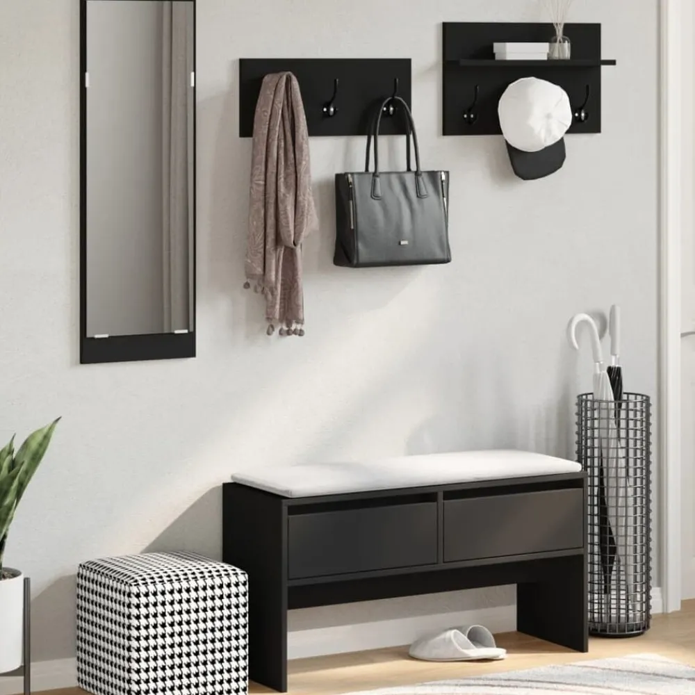 4-delige Garderobe set bewerkt hout>vidaXL Clearance