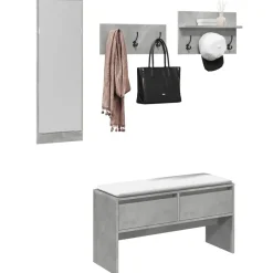 4-delige Garderobe set bewerkt hout>vidaXL New