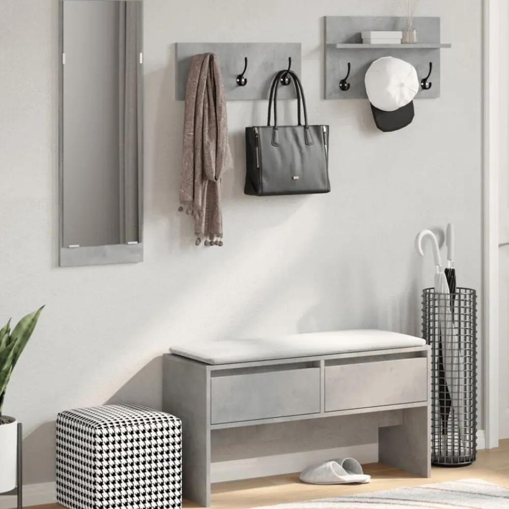 4-delige Garderobe set bewerkt hout>vidaXL New