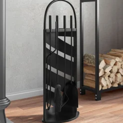 Houtkachel- & Haardaccessoires*vidaXL 5-delige Haardset 23x15x66 cm staal