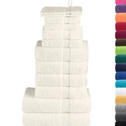 Linnengoed*vidaXL 12-delige Handdoekenset SOLUND 600 g/m² crèmekleurig Cr&egrave;me