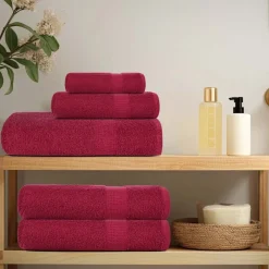 Linnengoed*vidaXL 8-delige Handdoekenset FROGN 360 g/m² bordeaux Bordeauxrood