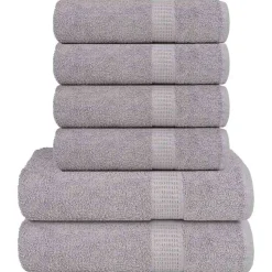 Linnengoed*vidaXL 6-delige Handdoekenset FROGN 360 g/m² Grijs